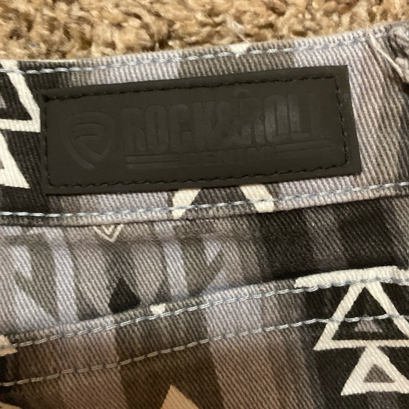 Rock & Roll Denim Ladies Multi Colored High Rise Flare Jeans WHN6091 Size 30x 34 - Picture 13 of 13